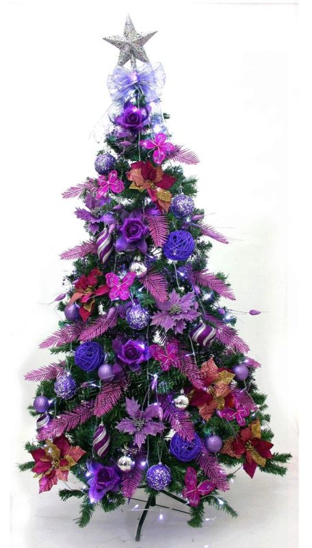 purple-christmas-tree-decoration-design