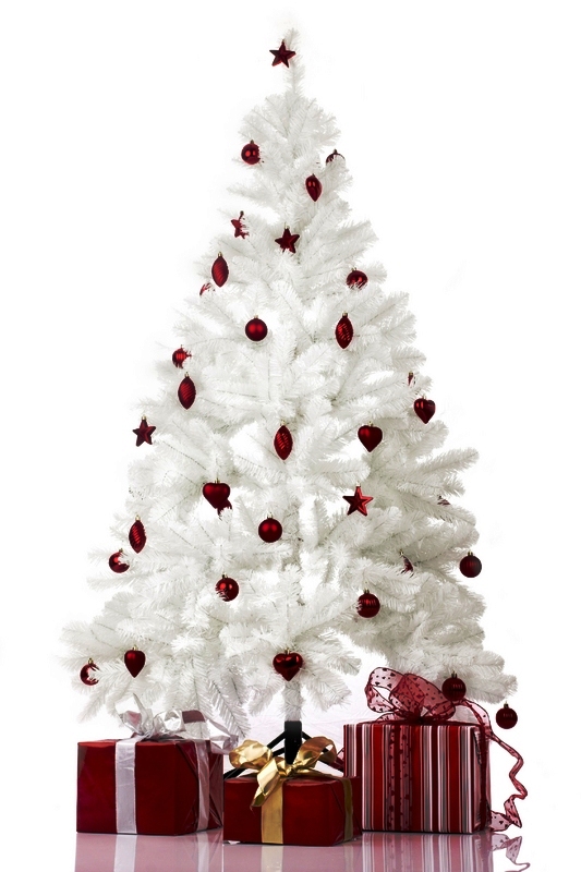 red-and-white-decorated-christmas-trees