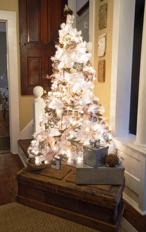 rustic-white-christmas-tree-decorating-ideas-pics