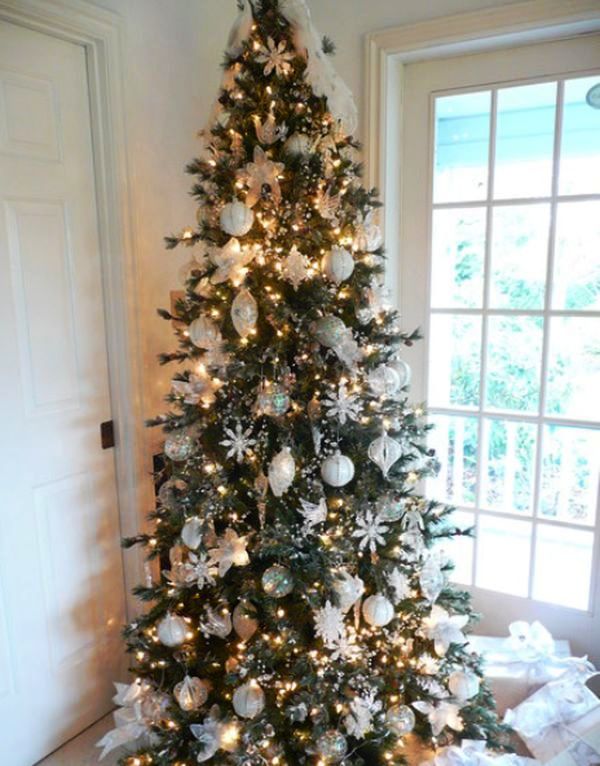 white-christmas-tree-decorating-idea