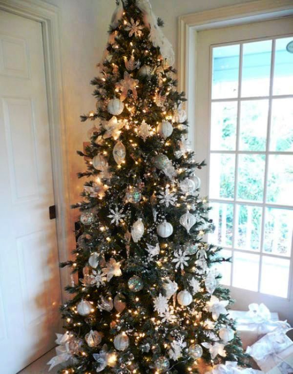 white-christmas-tree-decorating-simple-design-ideas