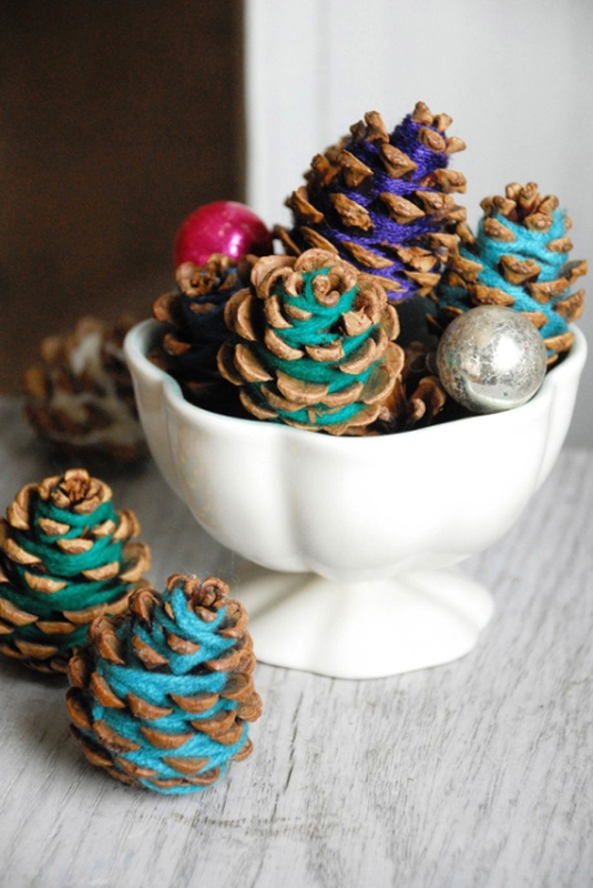 yarn-wrapped-pine-cones