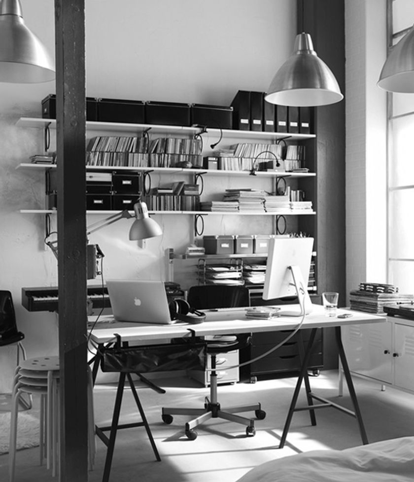 Affordable Industrial Home Office Design