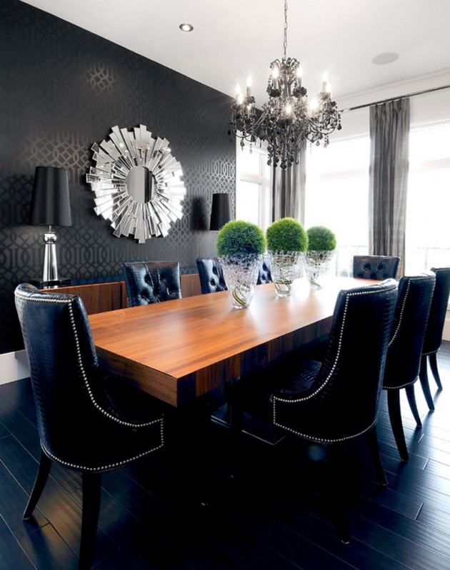 Black Contemporary Dining Room Design