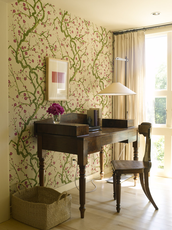 Cherry Blossom Asian Home Office Design