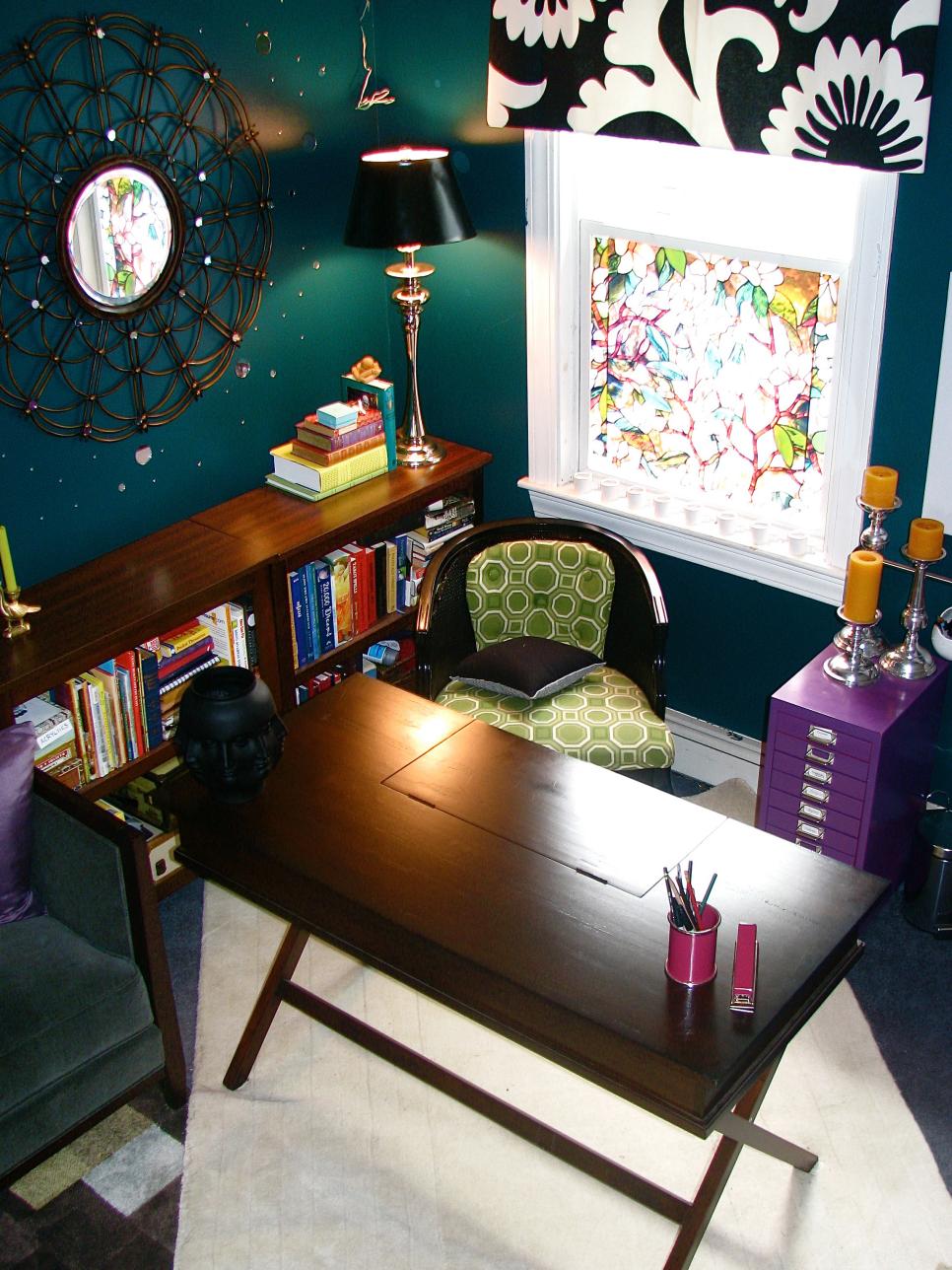 Colorful Eclectic Home Office Design