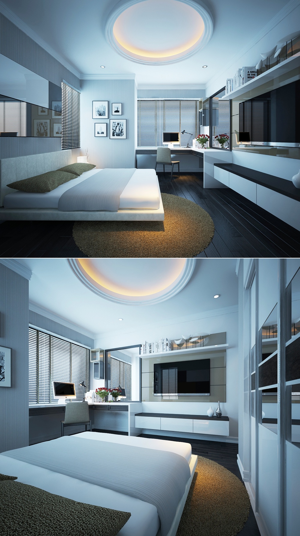 Contemporary Bedroom Design with Platform Bed