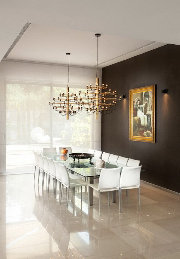 Contemporary Dining Room Design with Accent Wall