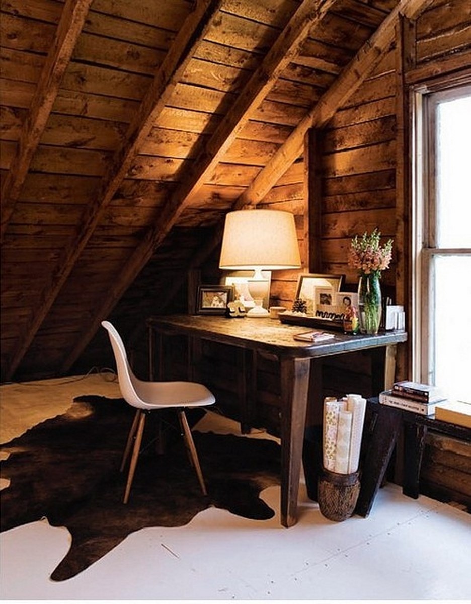 Cool Rustic Home Office Design