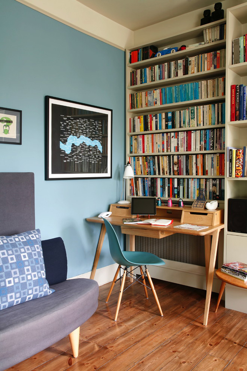 Corner Eclectic Home Office Design