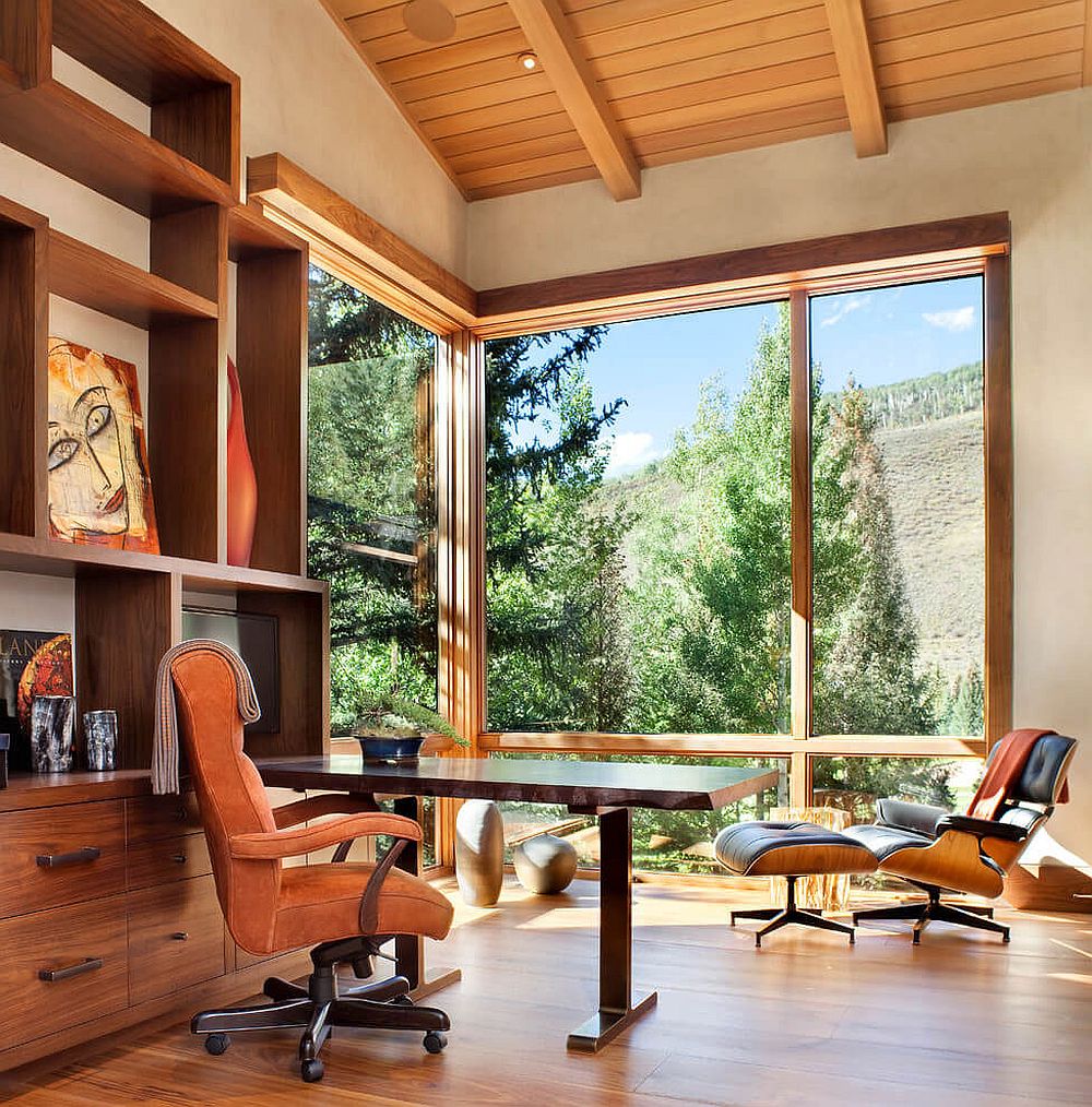 Elegant Rustic Home Office Design