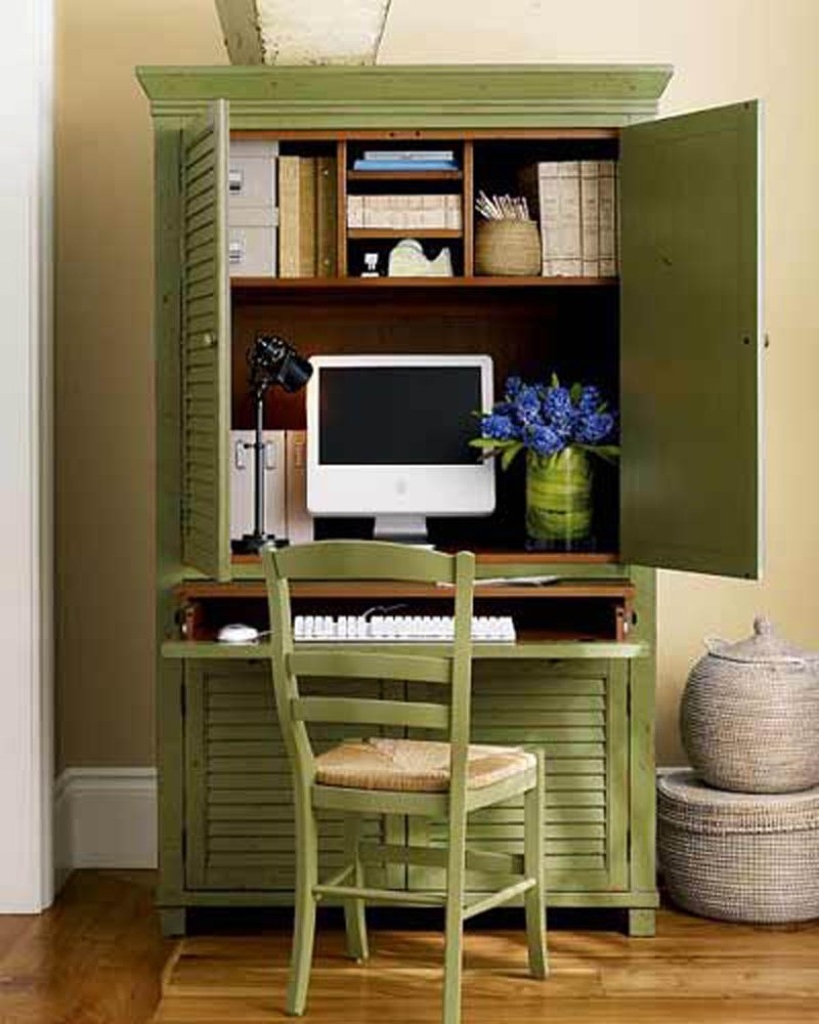 Green Rustic Home Office Design Ideas