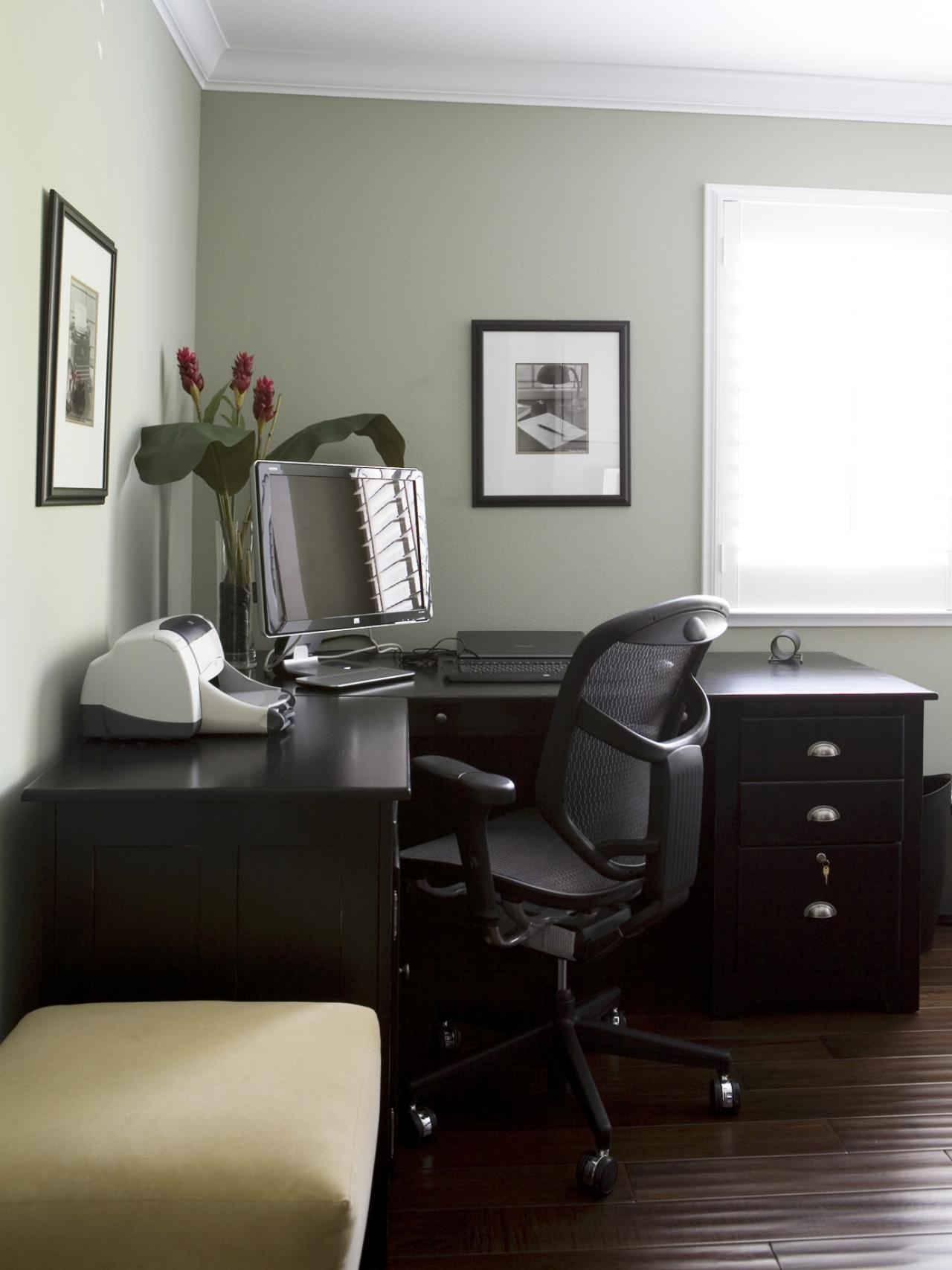 Green Transitional Home Office Design