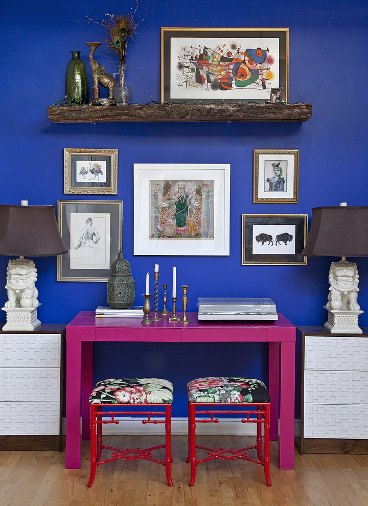 Hot Pink Paint Colors Eclectic Home Office Design Ideas