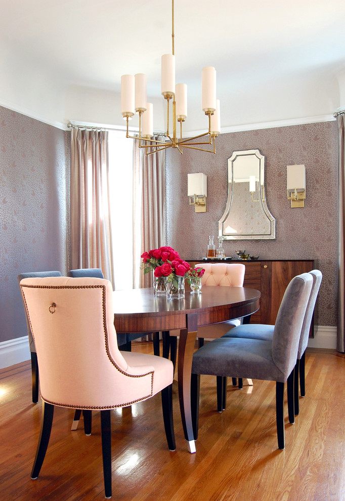 Impressive Tufted Transitional Dining Room Design