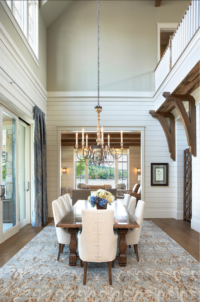 Lake House Transitional Dining Room Design