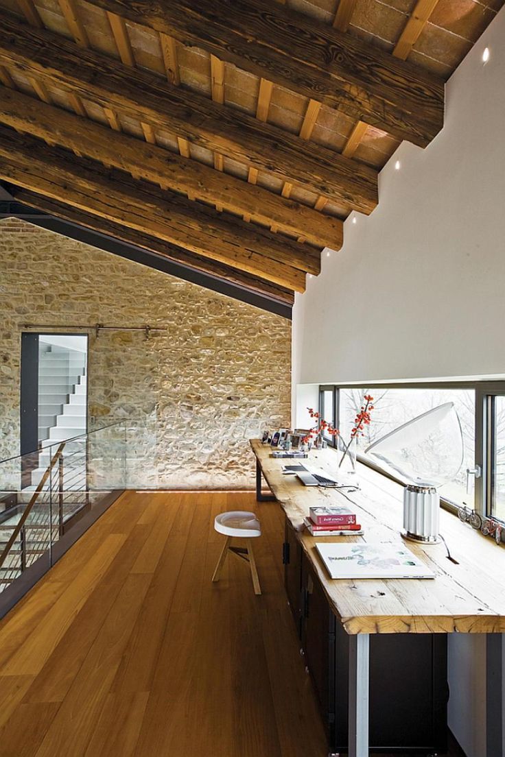 Luxury Rustic Farmhouse Home Office Design