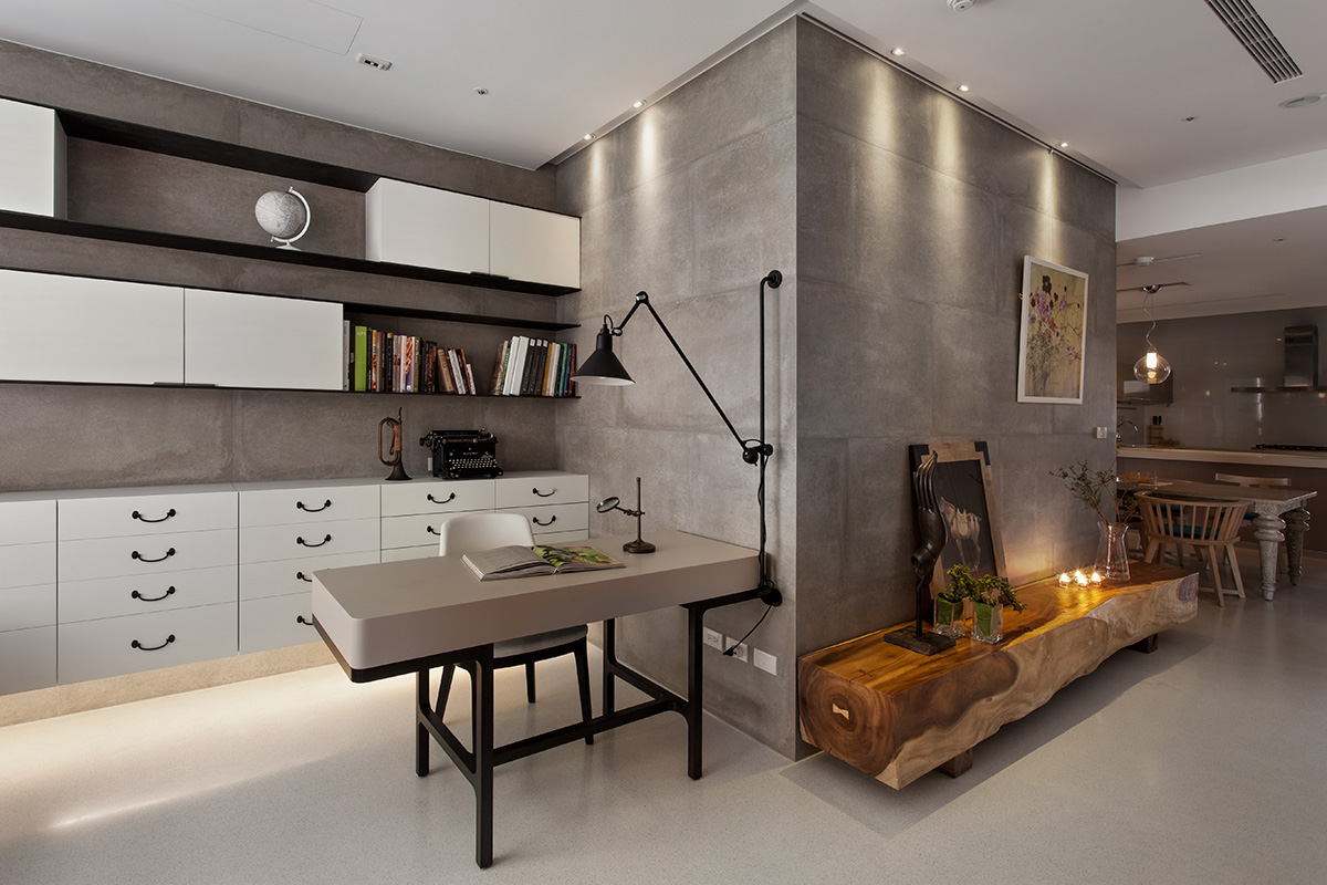 Modern Concrete Asian Home Office Design