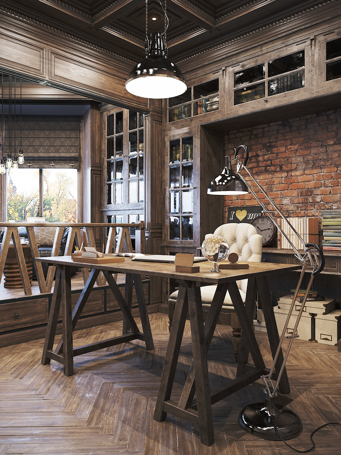 Rustic Industrial Home Office Design