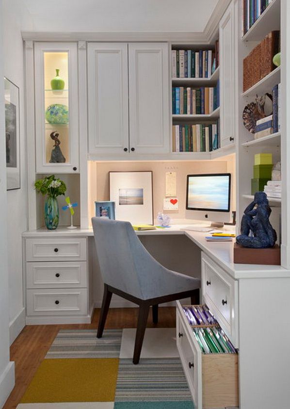 Small Shabby-Chic Style Home Office Design
