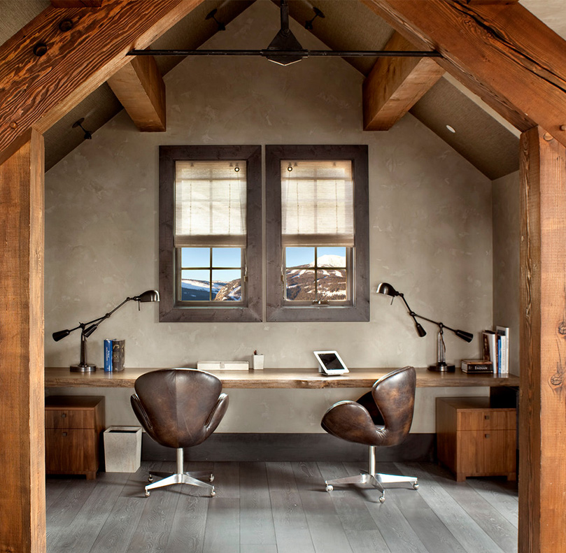 Stunning Rustic Home Office Design
