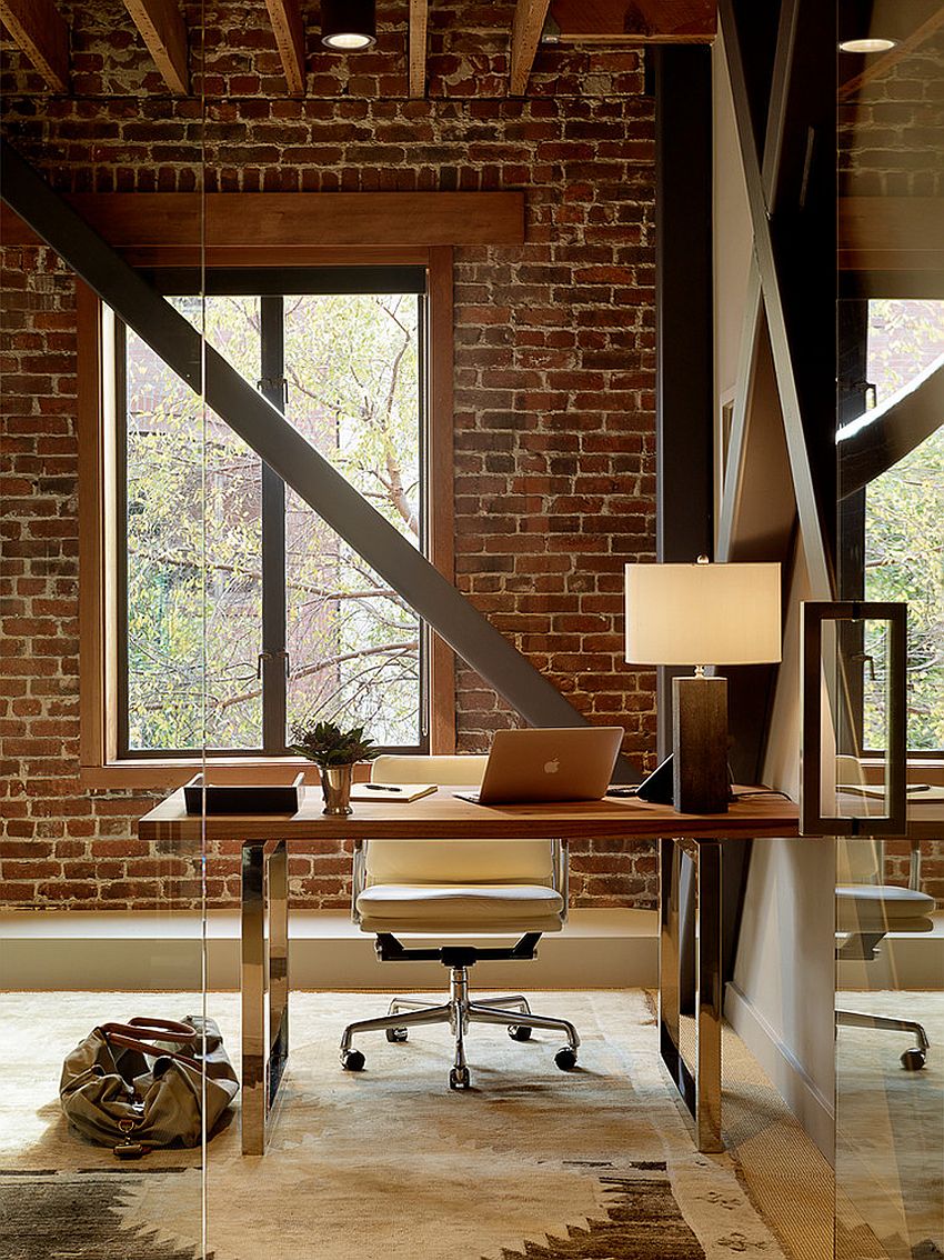 Trendy Industrial Home Office Design