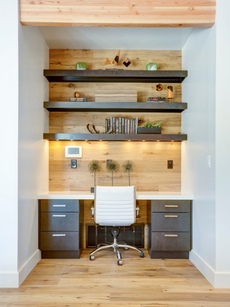 Worthy Transitional Home Office Design
