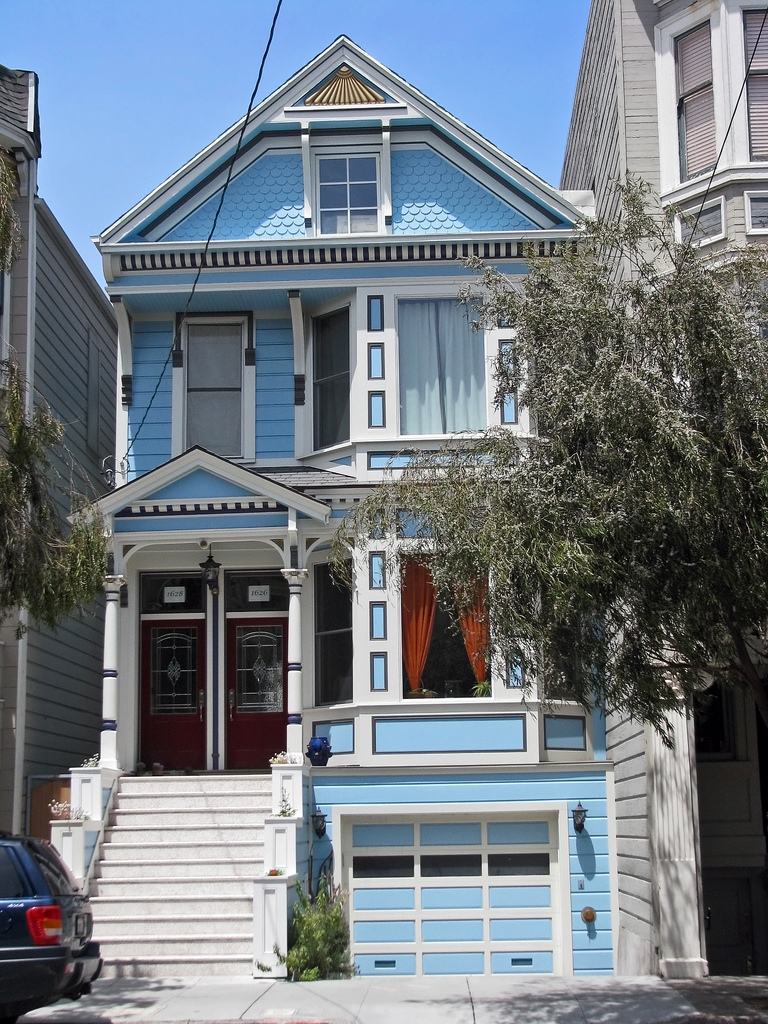 Baby Blue Victorian House Exterior Design