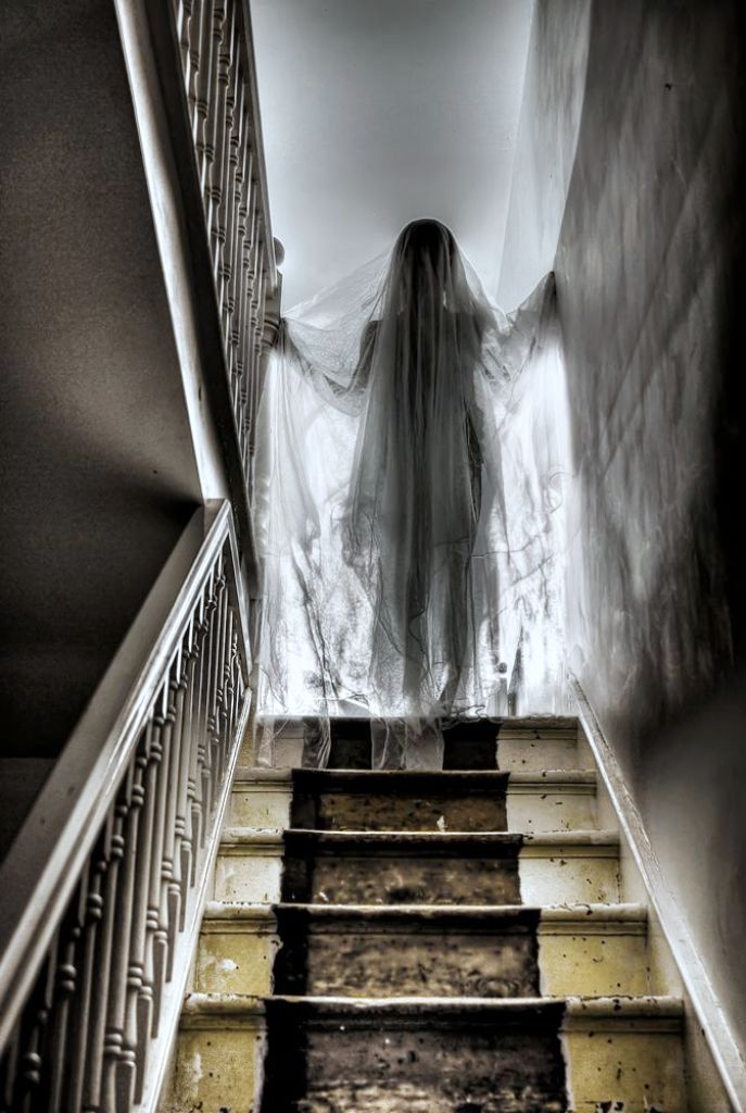 Ghost Girl On Stairs Halloween Decorations