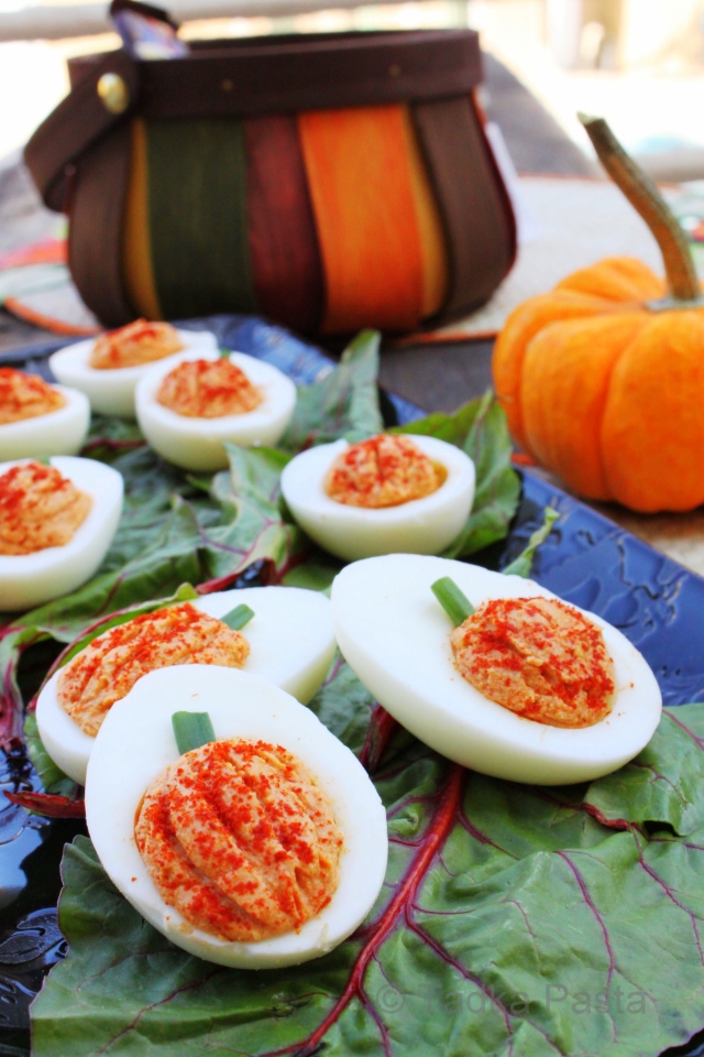 Halloween Pumpkin Deviled Eggs Decorations