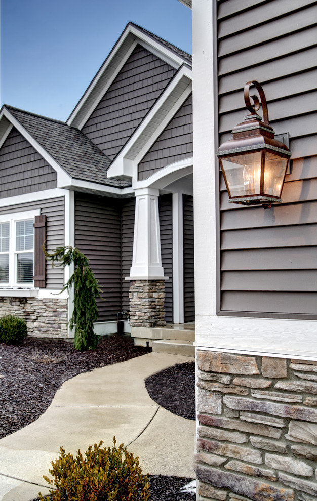 Transitional Exterior Design with Stone
