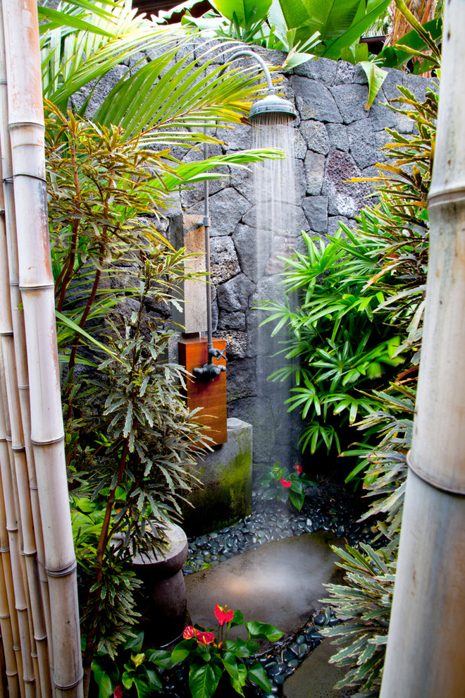 Tropical Outdoor Shower Exterior Design
