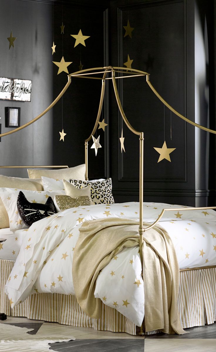 Unusual Gold Bedroom Design