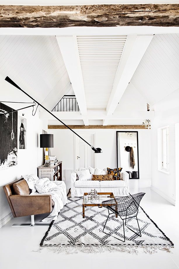 White Room Scandinavian Basement Design