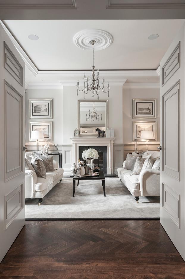 Elegant White Living Room Interior Design