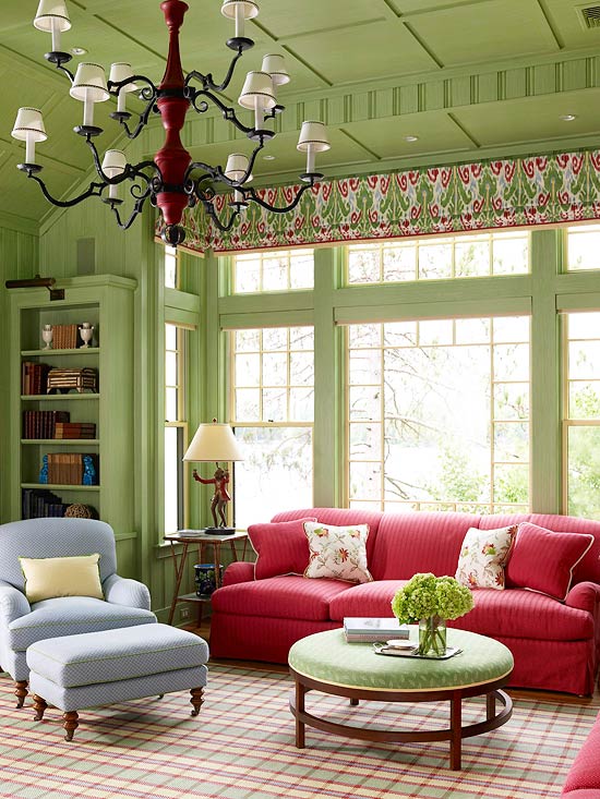 Red Blue and Green Living Room