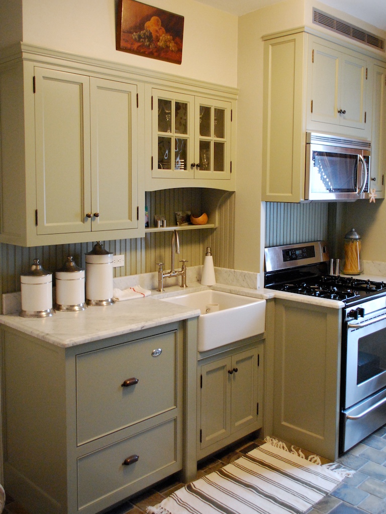 Sage Green Painted Kitchen Cabinets