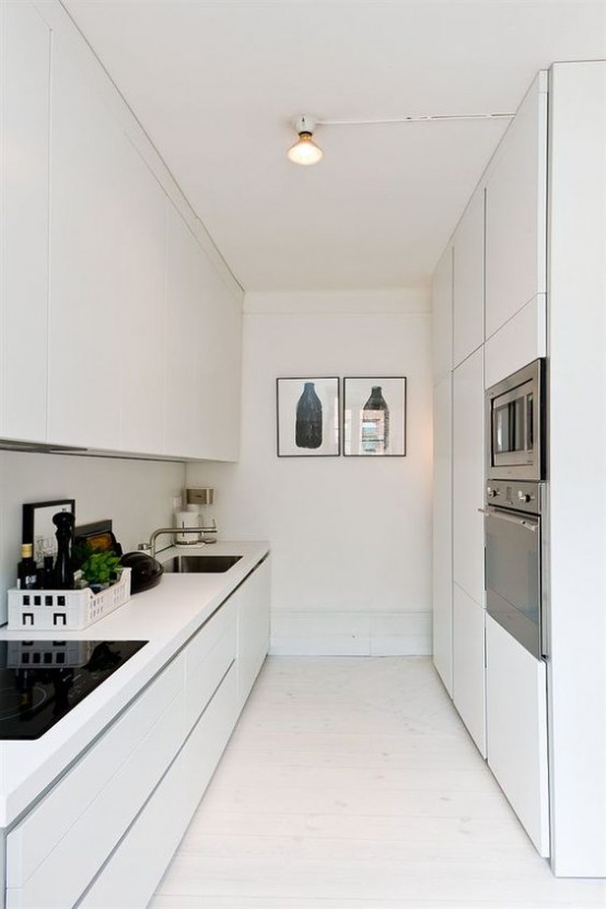 Small Galley Kitchen White Cabinets