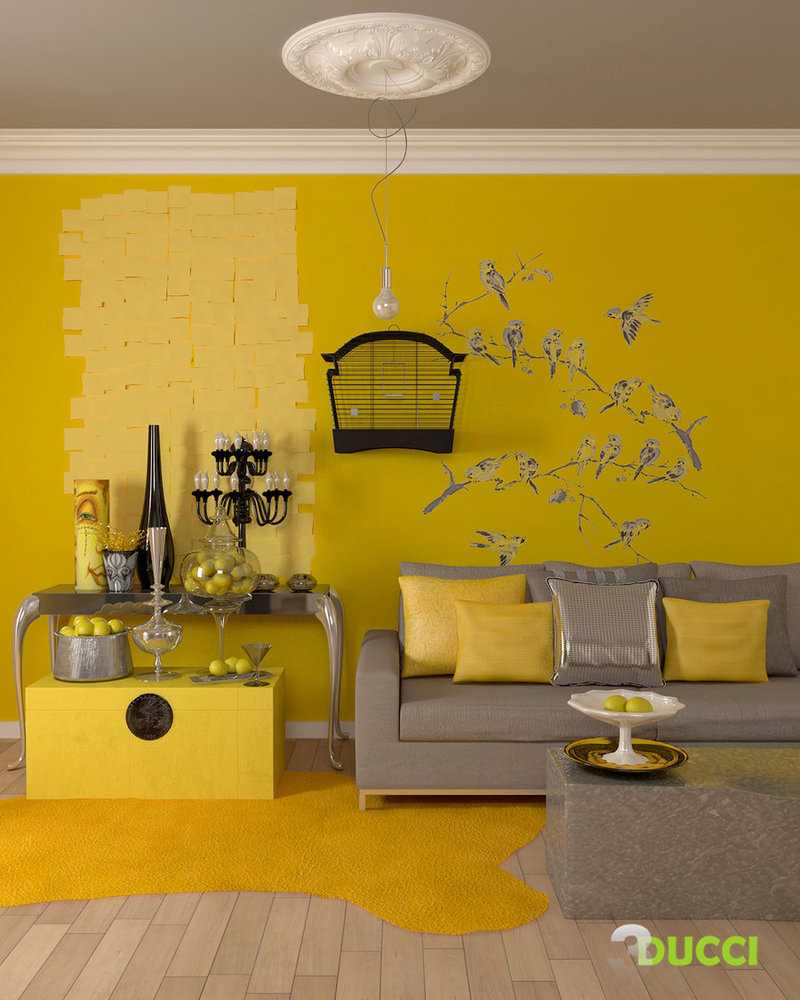 Yellow and Grey Living Room Ideas