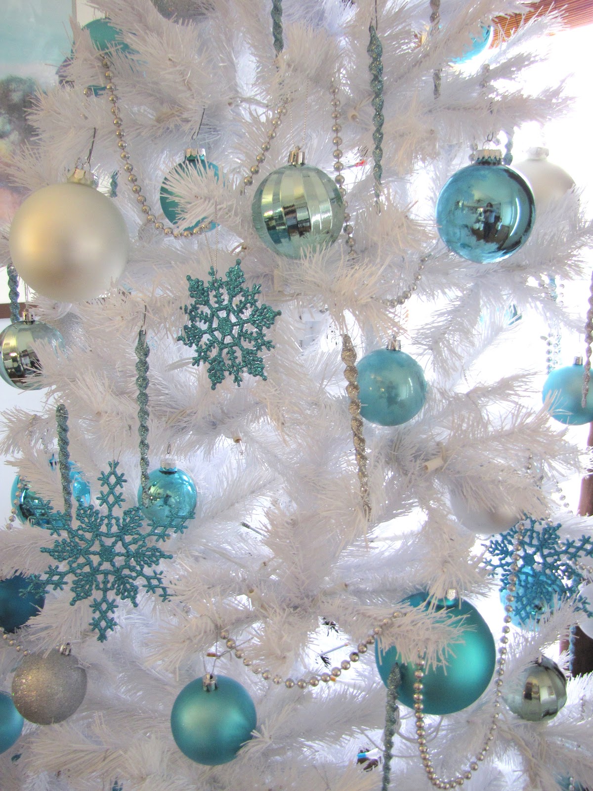Blue with White Christmas Tree Ornaments