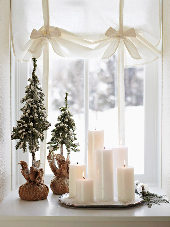 Candles Window Christmas Decorating Ideas