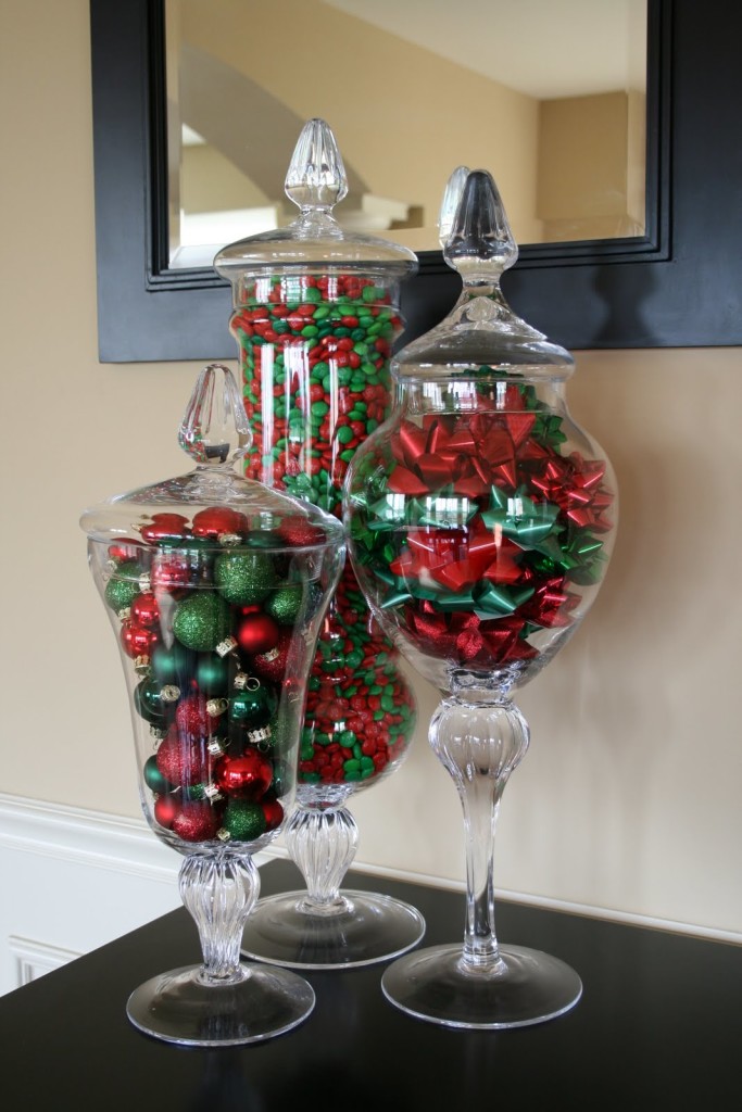 Christmas Decorating with Apothecary Jars
