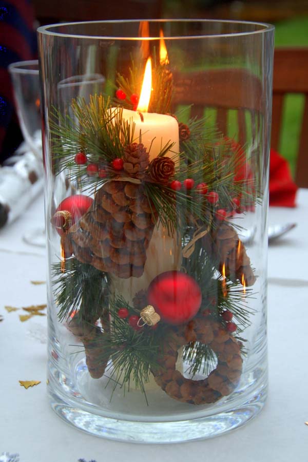 Christmas Table Centerpiece Ideas with Candles