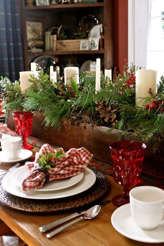 Country Christmas Table Centerpiece Ideas