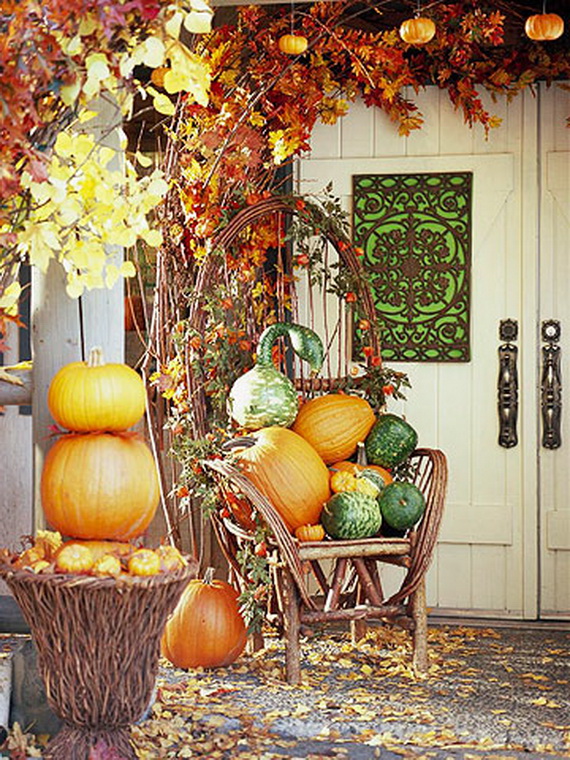 Halloween Door Decorating Ideas with Pumpkins