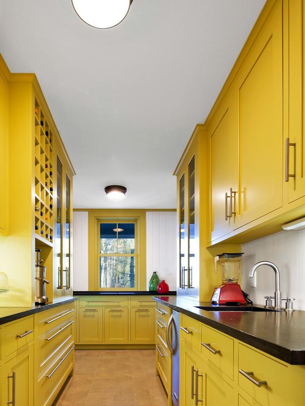 Kitchen Cabinets with Yellow