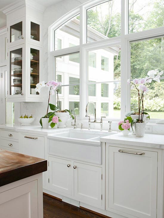 Kitchen Sink with White Windows
