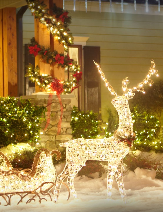 Outdoor Lighted Reindeer Christmas Decoration