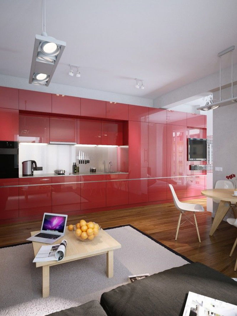 Red Gloss Kitchen Units