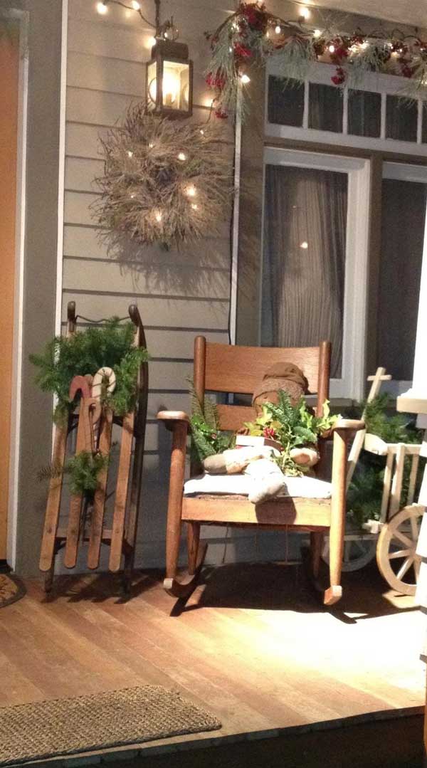 Rustic Front Porch Christmas Decorating Ideas